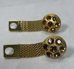 Men’s amber stone gold wrap around cuff links Celebrity NY.